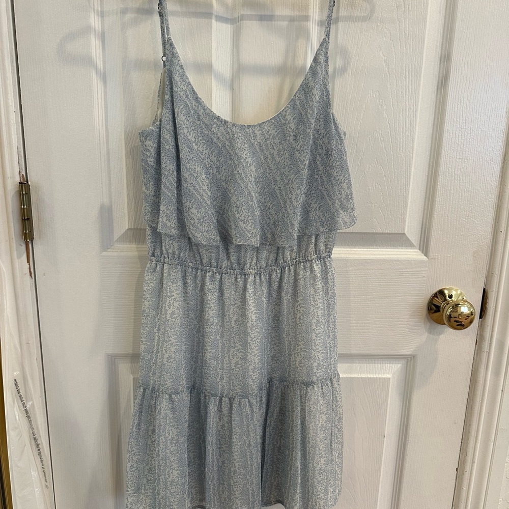 Joie Light Blue Patterned Silk Mini Dress